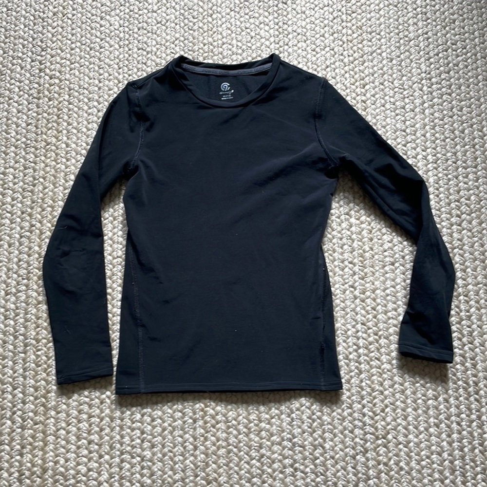 Girls Long Sleeve Champion Powercore Dryfit Black Medium (7/8)- Slim Fit